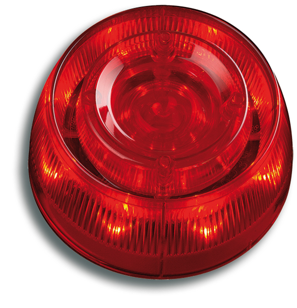 02976 Alarmgever rood met flitslicht en isolator, exl.sokkel