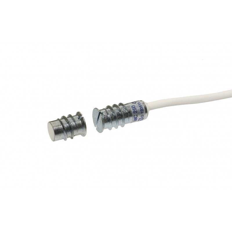 01573 Klein inbouw magneetcontact, aluminium, 2m bewaakte kabel, NG, R= 2x 3K3
