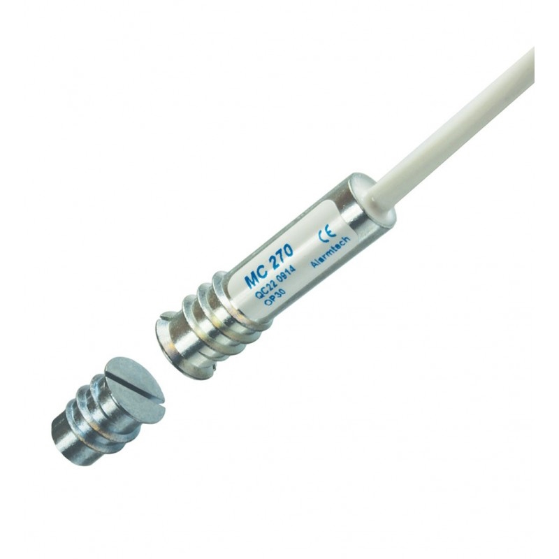 3875 Inbouw magneetcontact, aluminium, 2m bewaakte kabel, NG, biased, R= 2x 3K3