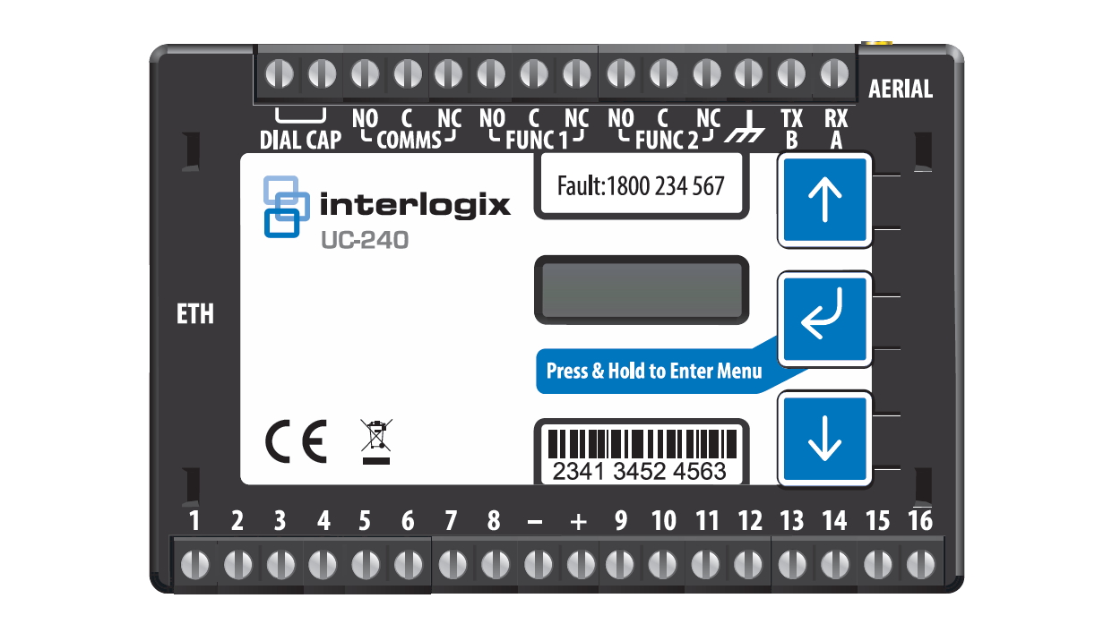 10000124 Universele UltraSync TCP/IP + 4G/2G kiezer,  PSTN ingang voor dailcapture, 16 ingangen en 3 uitgangen