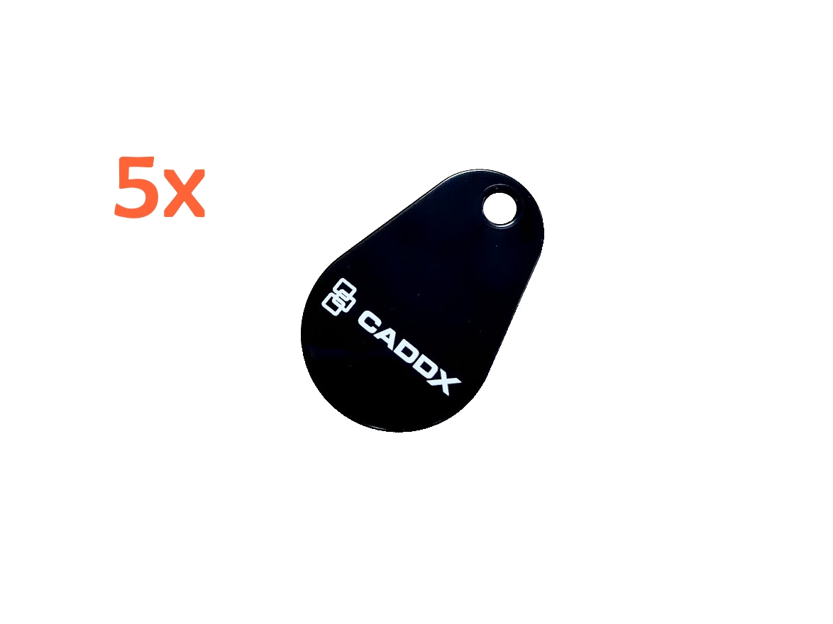 10000171 Secure NXG Tag, zwart met Caddx logo, 5 stuks