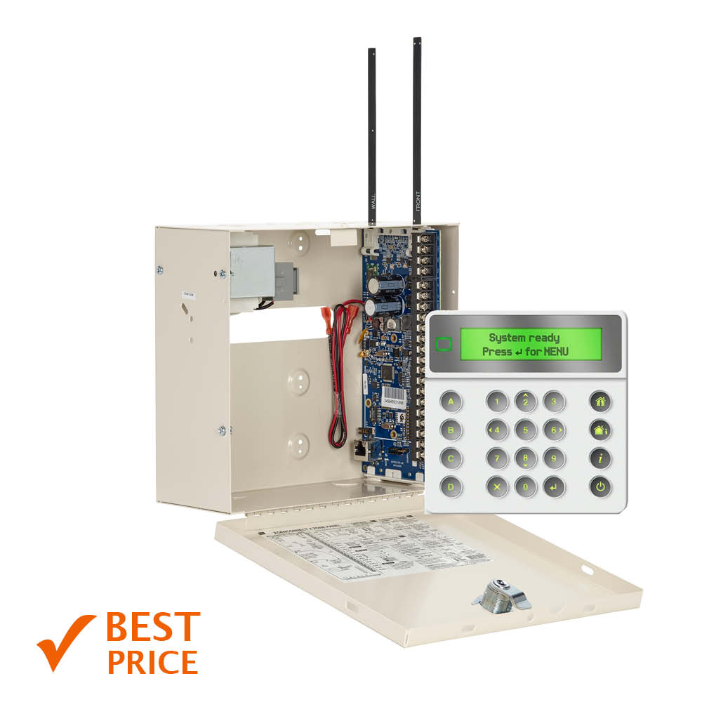 10000191 NXG Kit, IP centrale 4-16 zones, 433Mhz LoNa ontvanger inclusief + wit LCD keypad