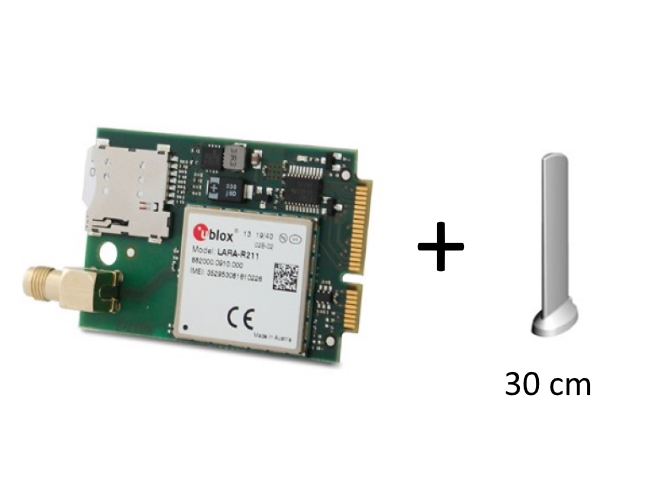 10020030 Lares 4.0 4G insteekmodule (micro SIM) met externe antenne met 30 cm kabel, excl. SIM-kaart