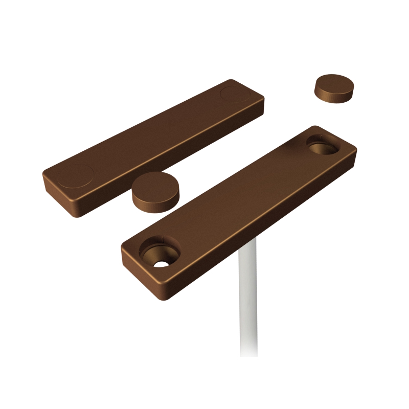 14938 Smal opbouw magneetcontact, bruin kunststof, 2m bewaakte kabel, NC, IP67