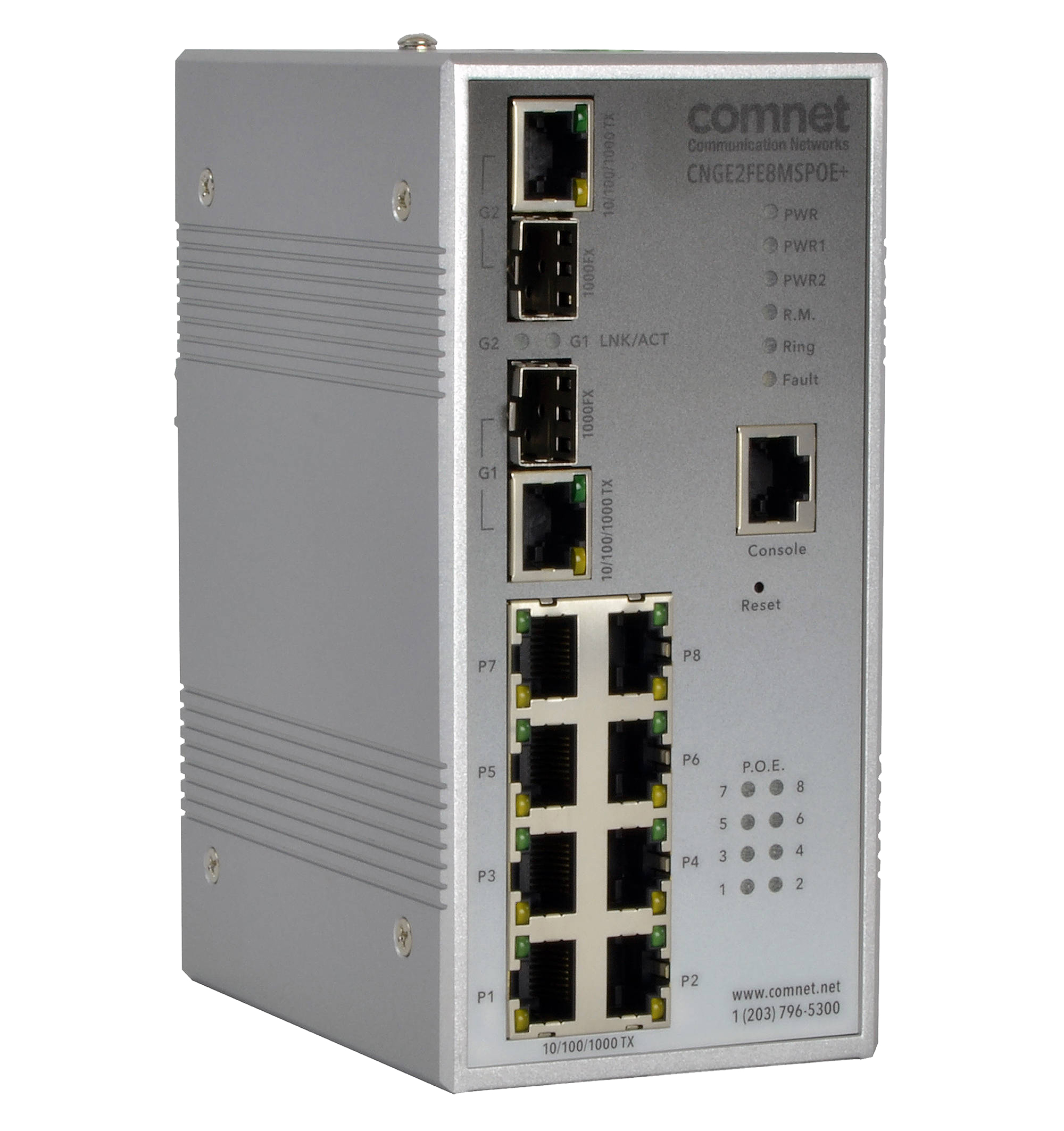17197 8+2 poort Industriële managed ethernet switch,layer 2, PoE