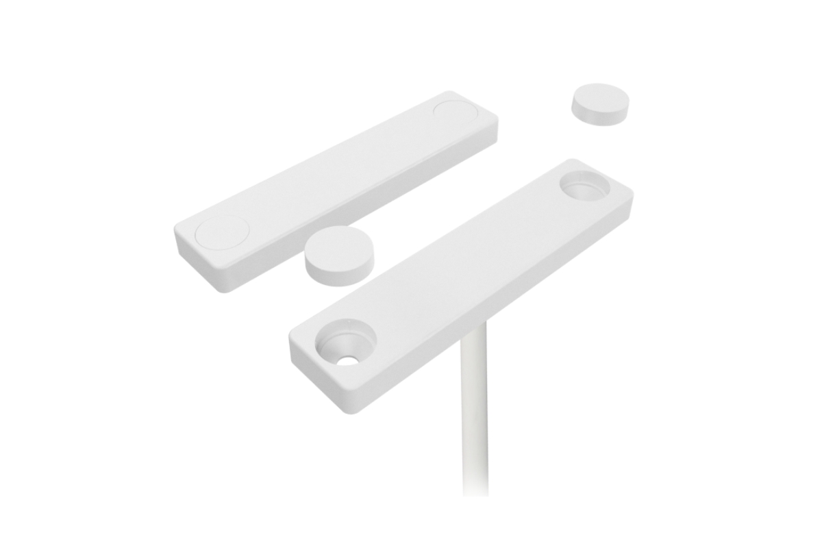 17412 Smal opbouw magneetcontact, wit kunststof, 2m bewaakte kabel, NC, IP67, R= 2x 3K3