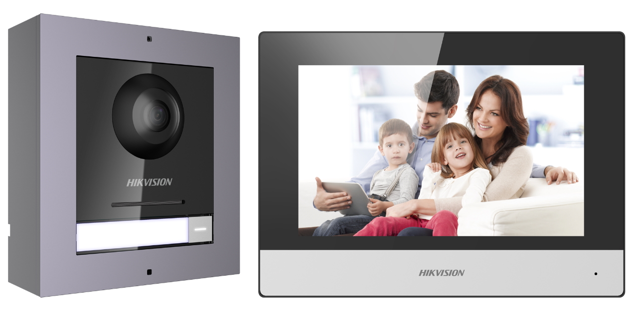 20000704 Hikvision IP Video intercom kit, 1 drukknop, 2 MP HD video, 7" touch screen binnenstation