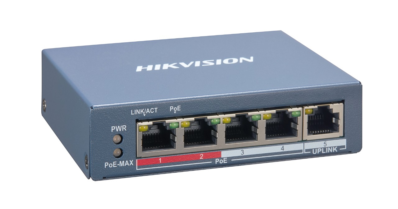 20000767 Hikvision 5-poort Switch, 4x PoE, extend functie