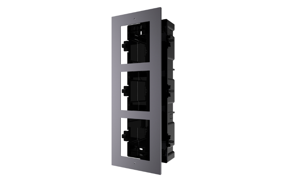 20000782 Hikvision Afdekplaat + Inbouwframe 3 modules, RVS
