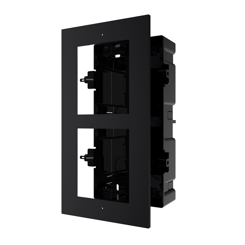 20001154 Hikvision Afdekplaat + Inbouwframe 2 modules, aluminium, zwart