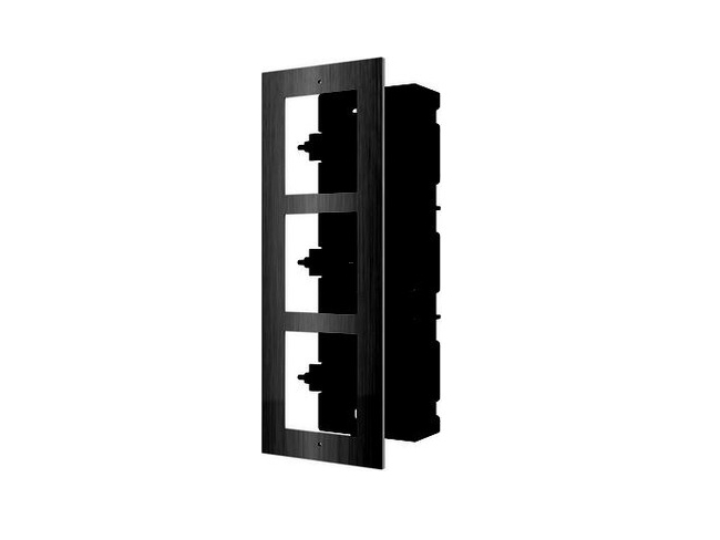20001155 Hikvision Afdekplaat + Inbouwframe 3 modules, aluminium, zwart