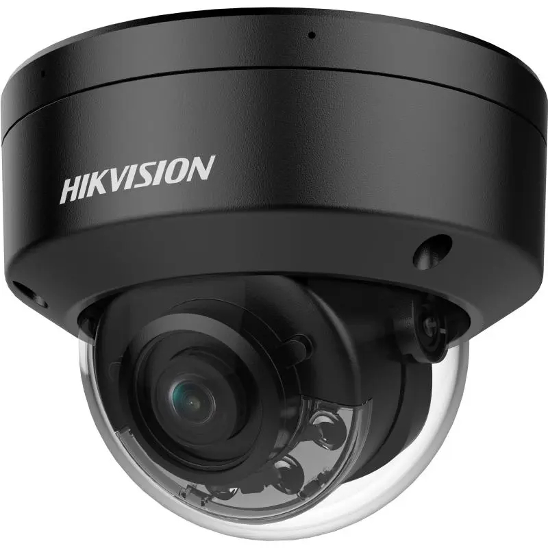 20001286 Hikvision 4 MP ColorVu Smart Hybrid Light Dome IP Camera, 2.8mm, mic, zwart