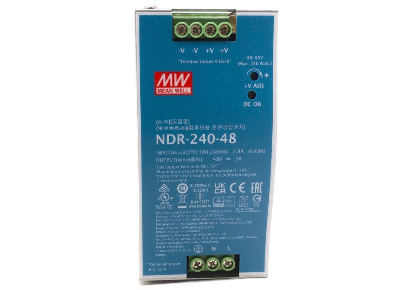 20002128 Industriële voeding, 48 V / 240 W