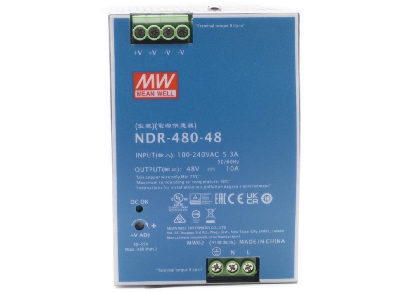20002129 Industriële voeding, 48 V / 480 W