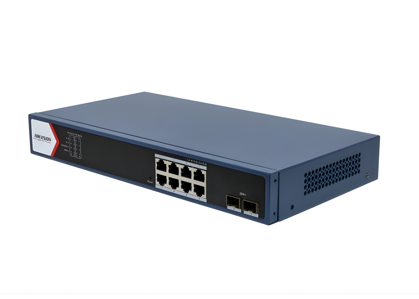 20002594 Hikvision 8-poorts Gigabit Smart Managed PoE switch met 130W budget, 2x 10G SFP+ glasvezelpoorten