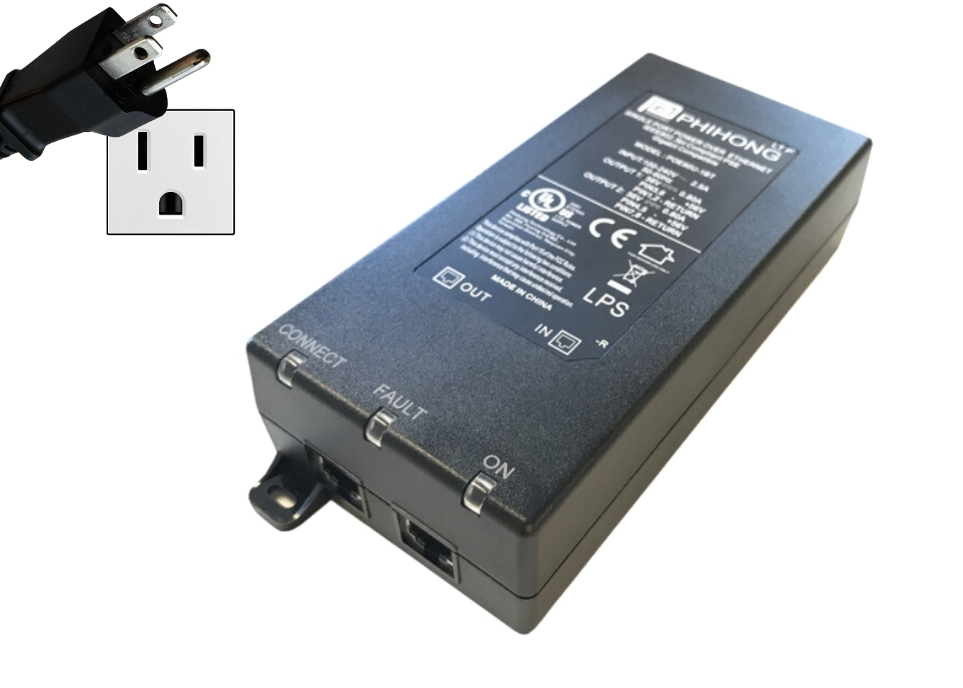 20010534 Gigabit 802.3bt 90 W PoE Injector, Indoor, single port, US kabel !