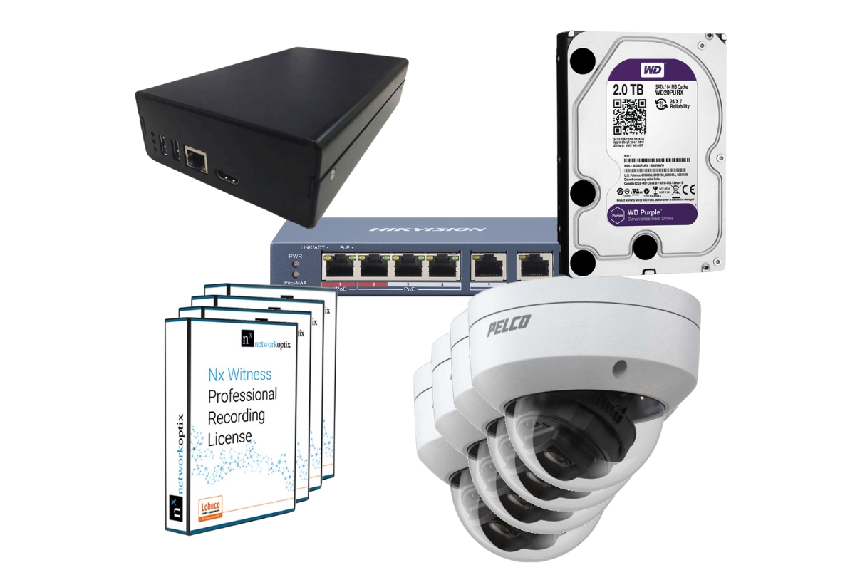 20021005 Allnet Kit-1: Micro NVR 2TB, 4x Minidome camera 2MP, 4-poorts switch, 4x licentie