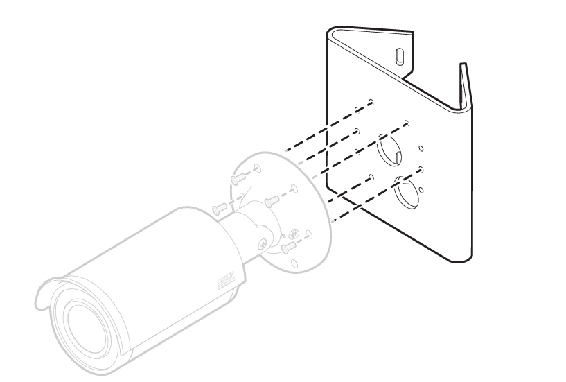 20037117 Pelco paalmontage beugel voor Sarix Pro 4 Bullet camera's, voor paal Ø 152,4 ~ 508 mm