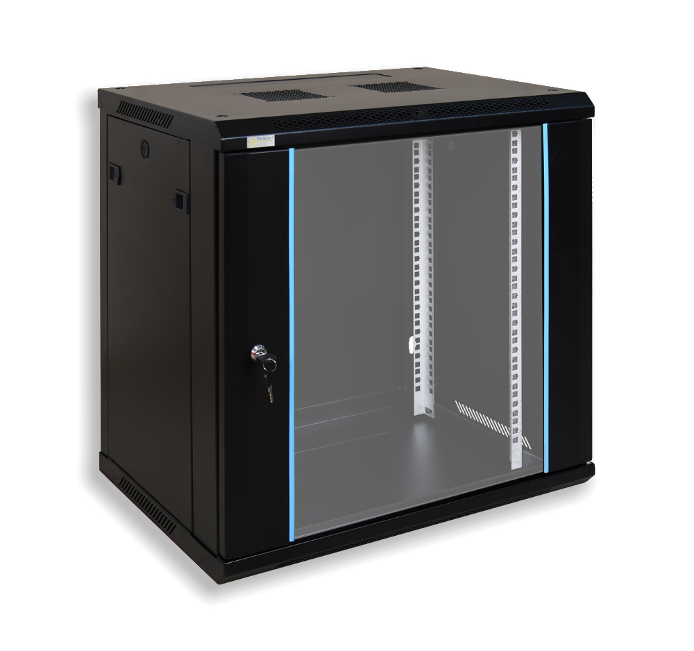 20060010 Easy-Rack wand patchkast met glazen deur. 12U, 450mm diep, geassembleerd