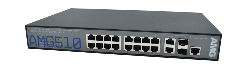 20065063 Managed Switch 16 x 1GBT PoE 30W & 2x 1GFX SFP, 19", 0-50°C
