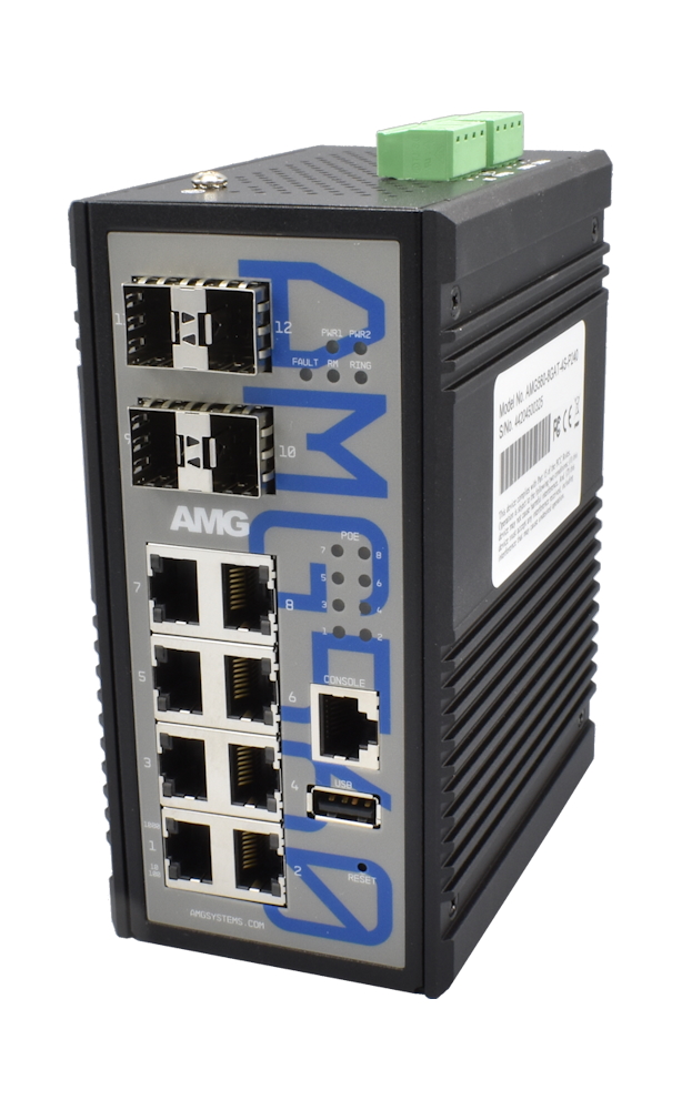 20065109 Industrial Managed Switch 8 x 1GBT PoE 30W & 4 x 10GFX SFP