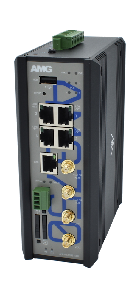 20065157 Industrial Managed 4G-router, 5 x 1 GBT (4x30W),wifi, 2-sim