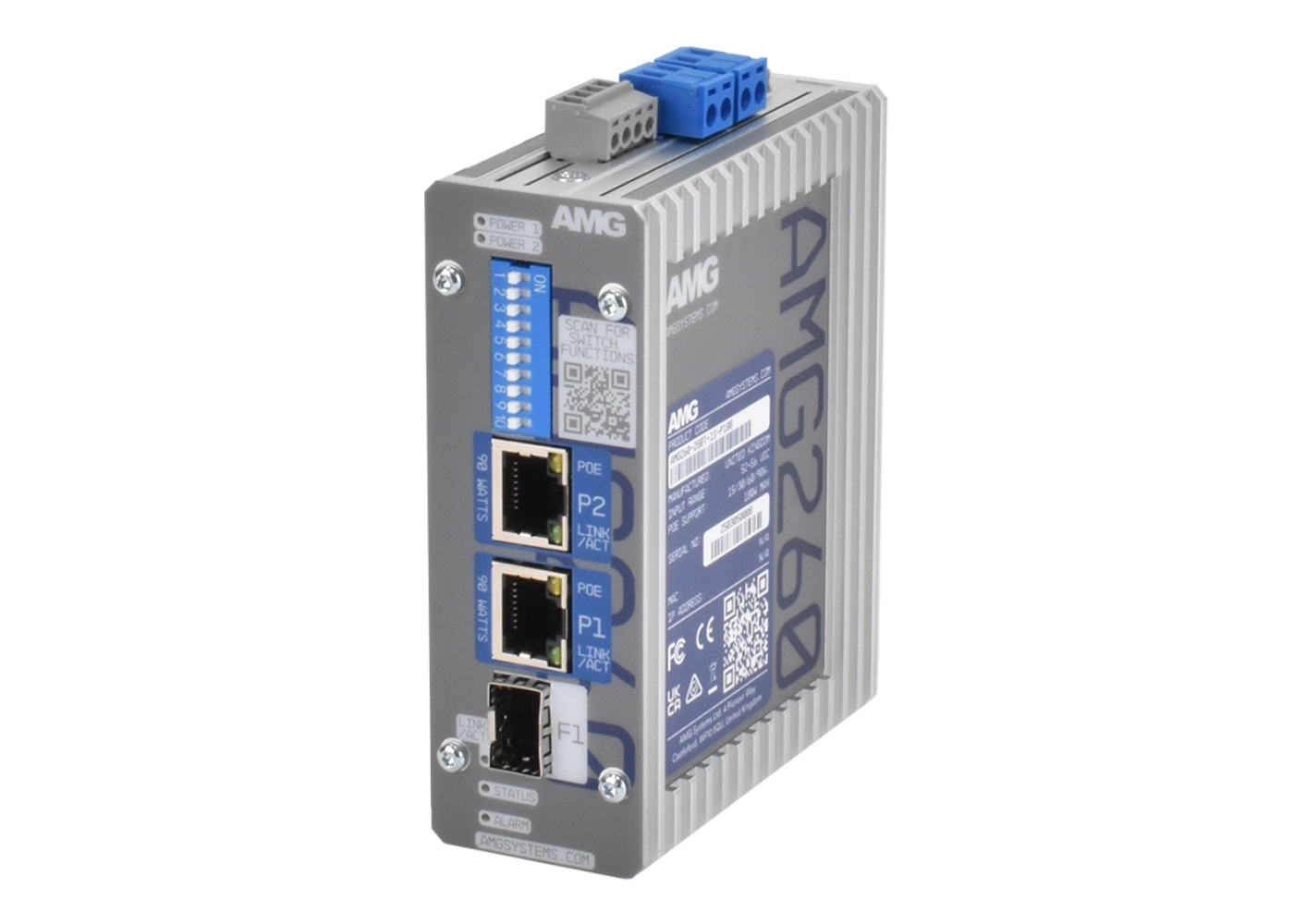 20065401 2+1 industriële PoE-converter 2xGbE 60/90W PoE/1xSFP, -40/+75°C