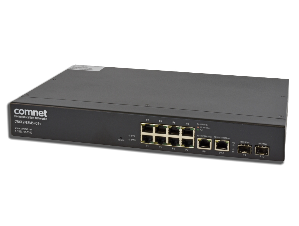 16635.1 Commerciële 8 poorts Managed Ethernet Switch, layer 2 PoE+