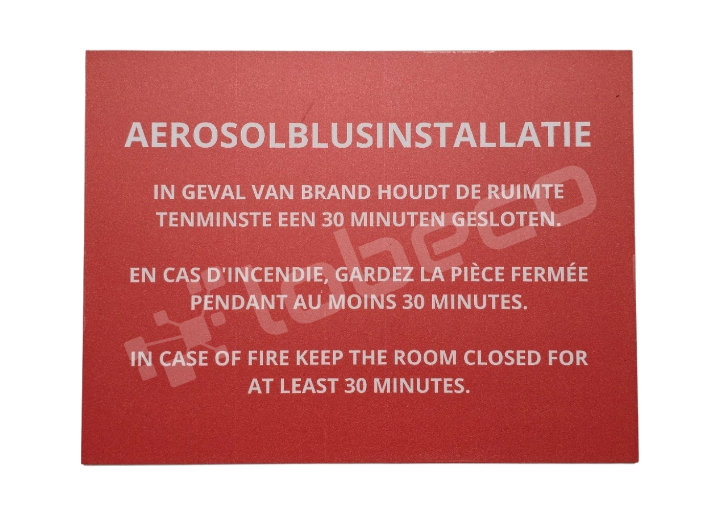 30080009 Aerosol ruimte 30 min gesloten waarschuwingsbord NL,FR,EN