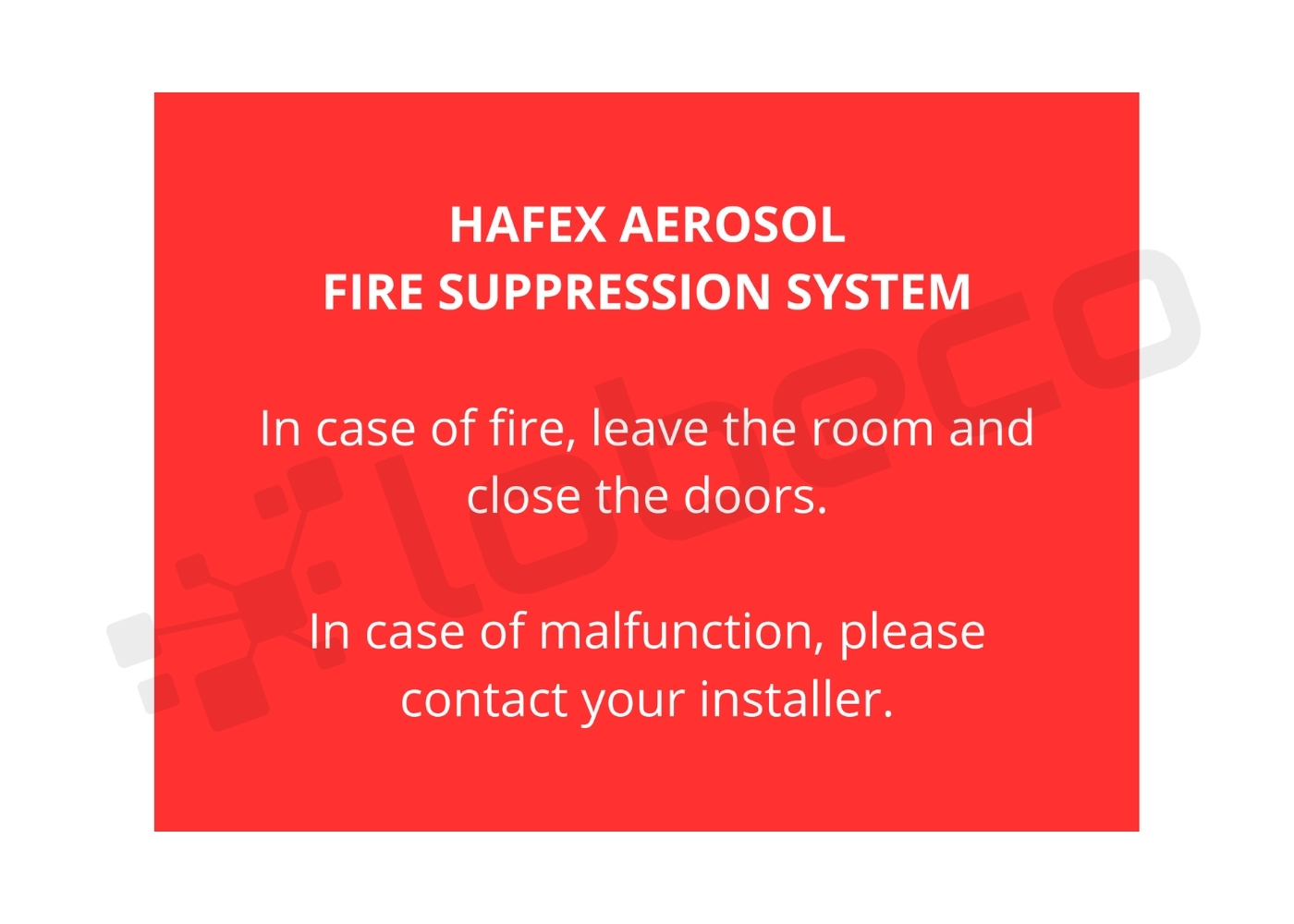 30080011 HAFEX Aerosol Fire Supression System, ENG