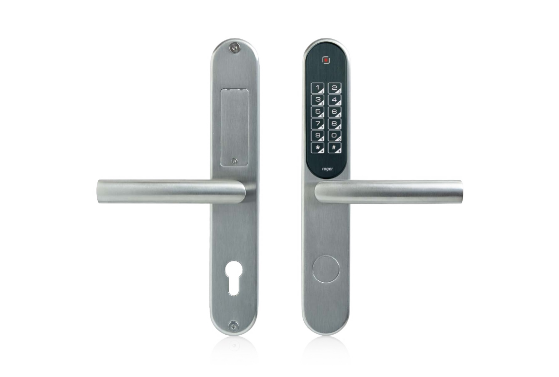 40011054 Autonome draadloze deurklink lezer + keypad voor appartementen, rechts