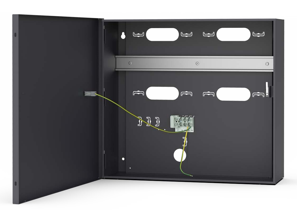 40011112 Metalen behuizing voor RACS5 modules op DIN-rail, plaats voor 1 DIN rail en 17 Ah batterij