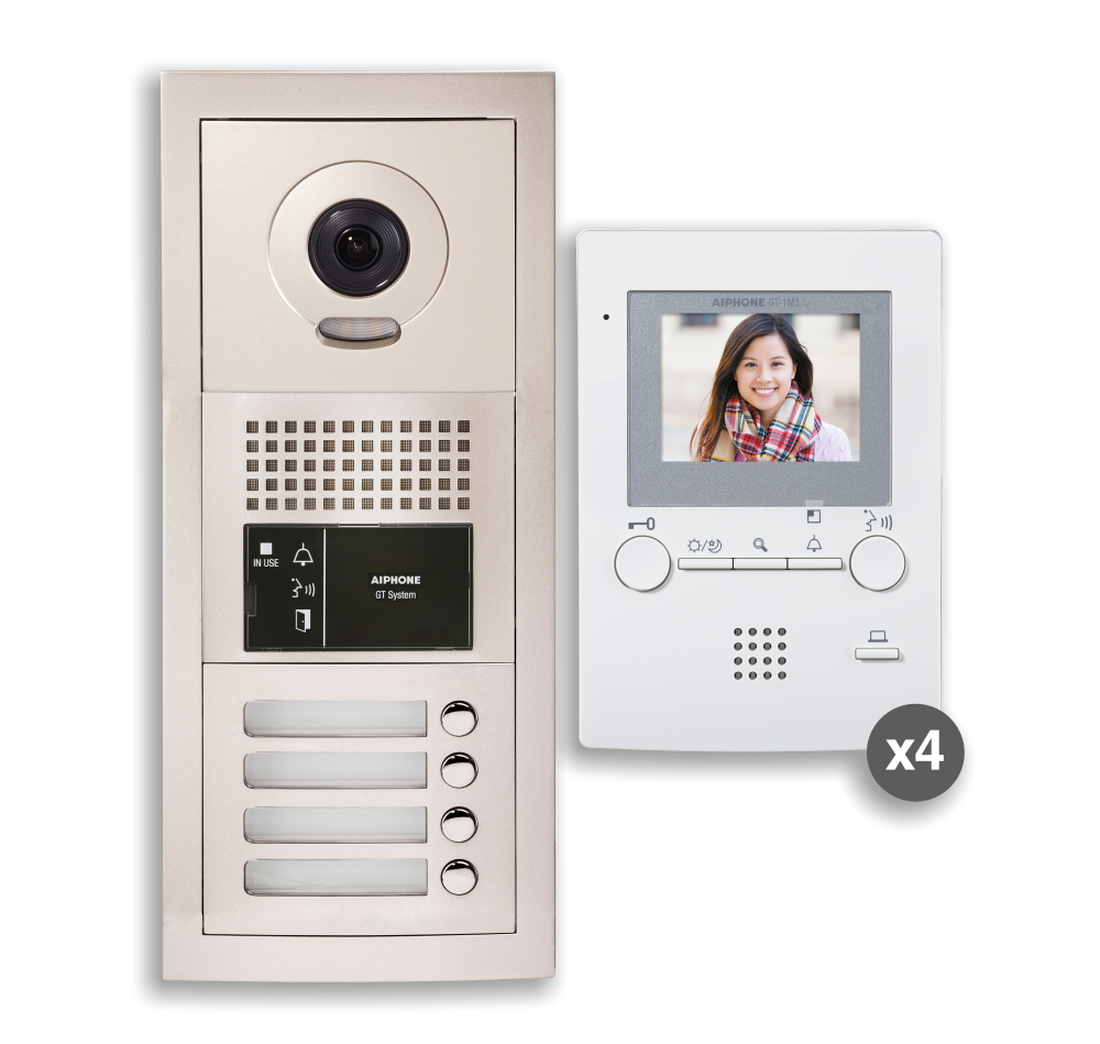 40020122 Voorgeprogrameerde VideofonieKit 4 appartementen