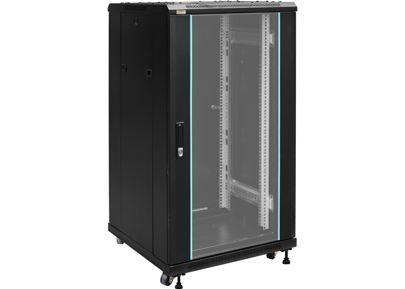 40060084 Easy-Rack vloer patchkast met glazen deur. 22U, 600mm diep, geassembleerd