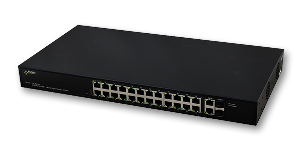 300260 Pulsar 26 poort switch,24x PoE+ 10/100, 2x Uplink 10/100/1000